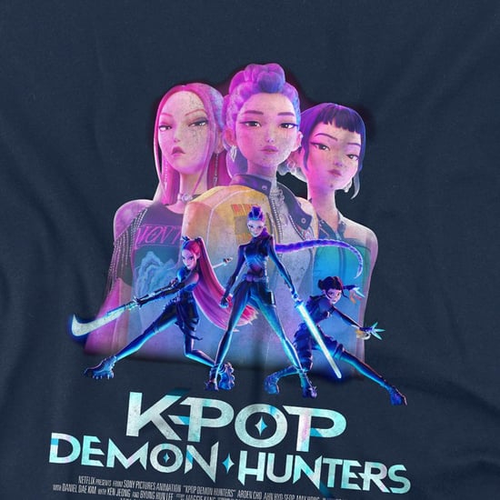 K-Pop Demon Hunters Childrens/Kids Huntrix Huntr/X Poster T-Shirt (Navy) - Image 2