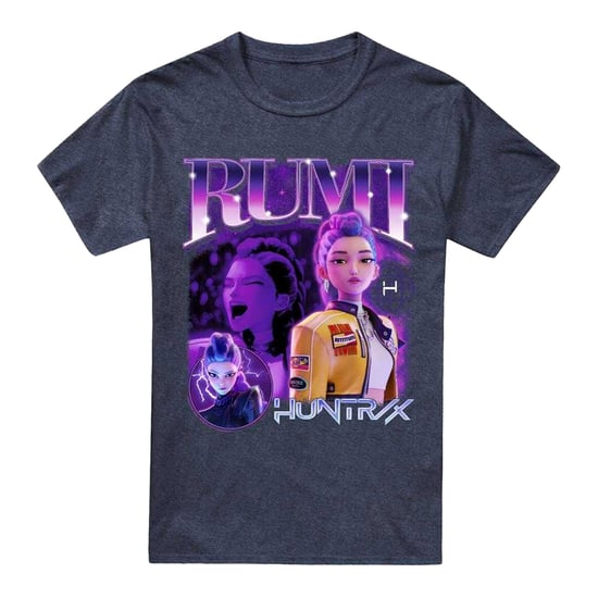 K-Pop Demon Hunters Unisex Adult Huntr/X Rumi T-Shirt (Heather Navy) - Image 1