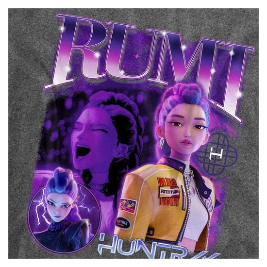 K-Pop Demon Hunters Unisex Adult Huntr/X Rumi T-Shirt (Vintage Wash/Black) - Image 3