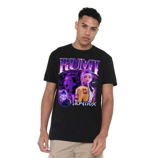 K-Pop Demon Hunters Unisex Adult Huntr/X Rumi T-Shirt (Black) - Image 4