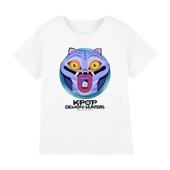 K-Pop Demon Hunters Childrens/Kids Save The Date Derpy Tiger Cartoon T-Shirt (White) - Image 1