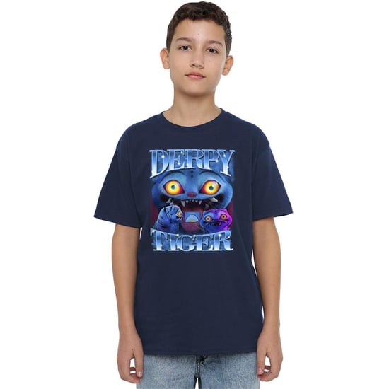 K-Pop Demon Hunters Barn Derpy Tiger T-shirt (Mörkblå) - Image 4