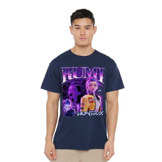 K-Pop Demon Hunters Unisex Adult Huntr/X Rumi T-Shirt (Navy) - Image 4