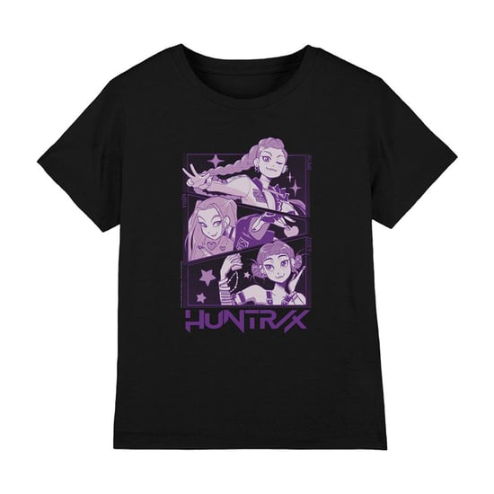 K-Pop Demon Hunters Childrens/Kids Huntr/X Panels T-Shirt (Black) - Image 1