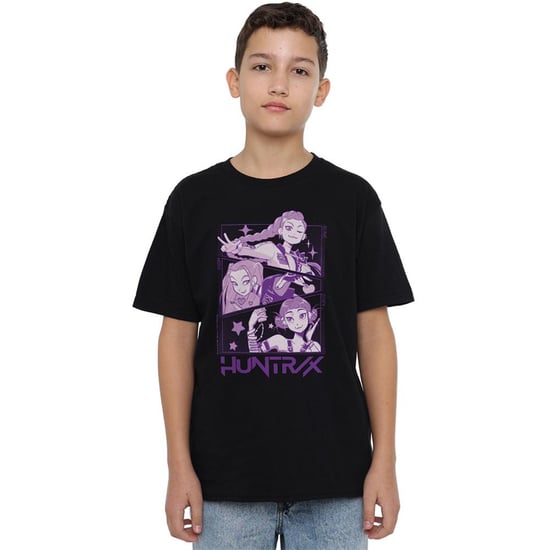 K-Pop Demon Hunters Childrens/Kids Huntr/X Panels T-Shirt (Black) - Image 4