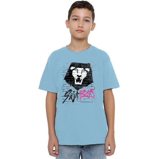 K-Pop Demon Hunters Barn Saja Pojkar Graffiti T-shirt (Himmelblå) - Image 4