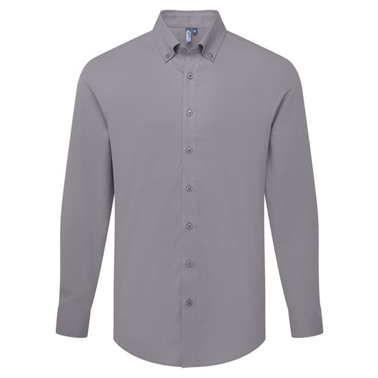 Premier Mannen Supreme Oxford Langsleeve Shirt (Staalgrijs) - Image 1
