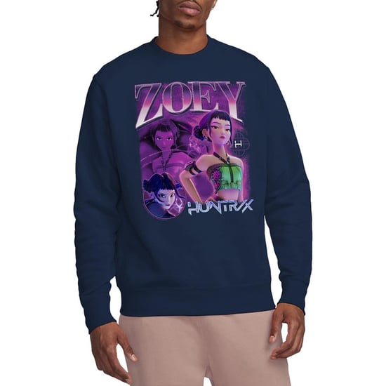 K-Pop Demon Hunters Unisex Adult Huntr/X Zoey Sweatshirt (Navy) - Image 4