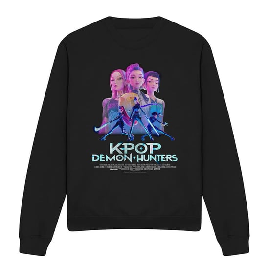 K-Pop Demon Hunters Unisex Volwassenen Huntr/X Poster Sweatshirt (Zwart) - Image 1