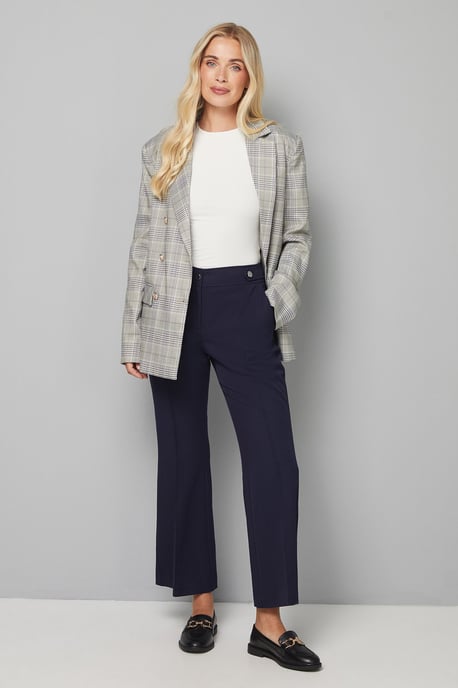 Petite Navy Smart Bootcut Leg Trousers - Image 2