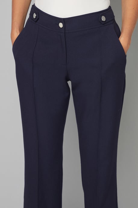 Petite Navy Smart Bootcut Leg Trousers - Image 4