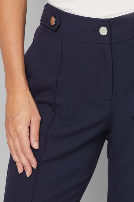 Petite Navy Smart Bootcut Leg Trousers - Image 5