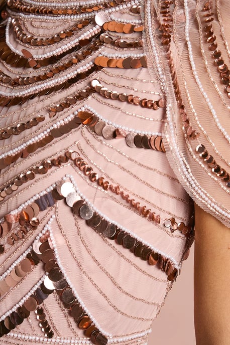 Cape Shoulder Embellished Midi Dress - Image 5
