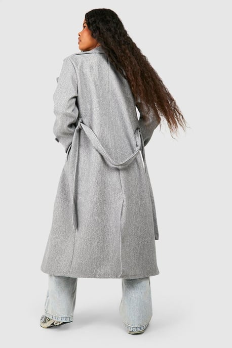 Petite Belted Wool Look Trench - Image 2