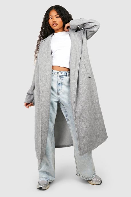 Petite Belted Wool Look Trench - Image 3