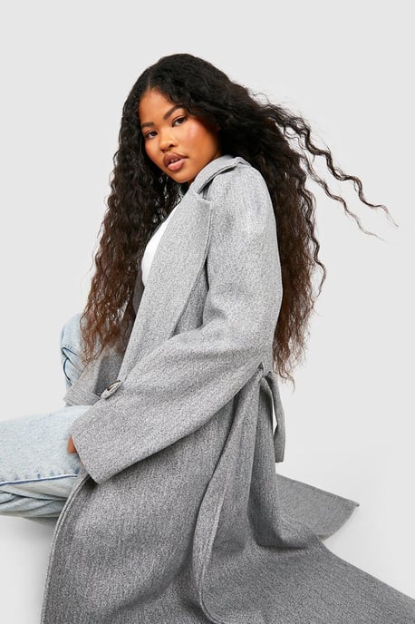Petite Belted Wool Look Trench - Image 4