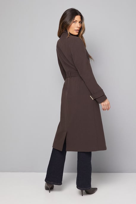 Double Crepe Wrap Belted Coat - Image 4