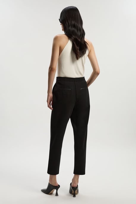 Ponte And Pu Mix Tailored Slim Leg Trouser - Image 4