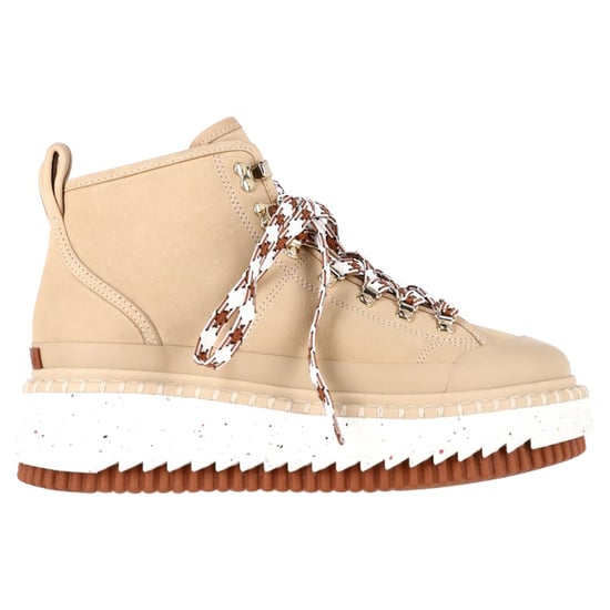 Chloé Lilli Nubuck Platform Ankle Boots in Beige Sheepskin - Image 1