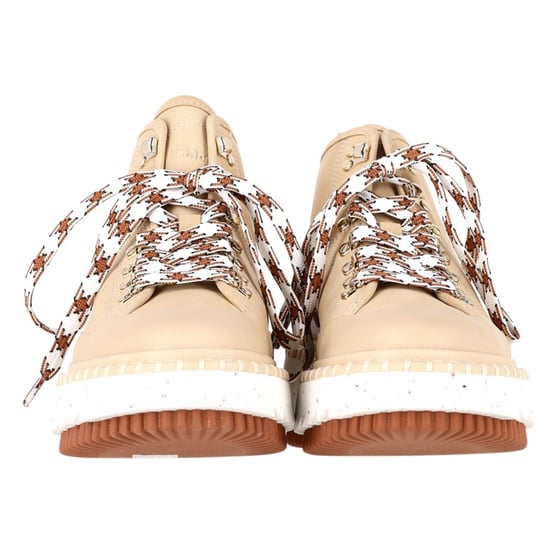 Chloé Lilli Nubuck Platform Ankle Boots in Beige Sheepskin - Image 2