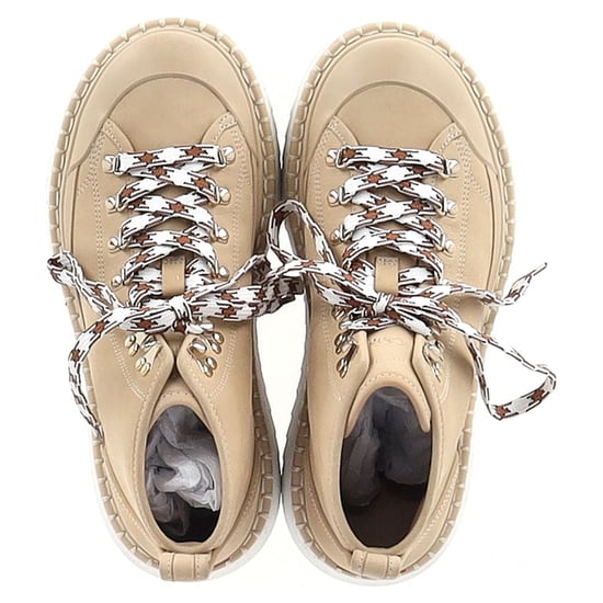 Chloé Lilli Nubuck Platform Ankle Boots in Beige Sheepskin - Image 3