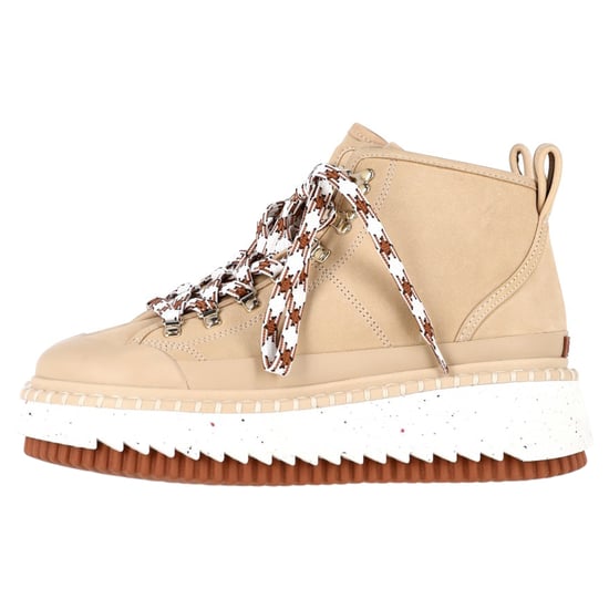 Chloé Lilli Nubuck Platform Ankle Boots in Beige Sheepskin - Image 4