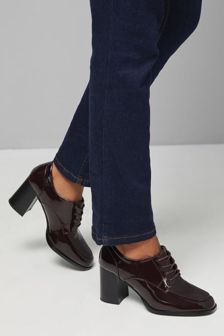 Dante Lace Up High Block Heeled Loafers - Image 2