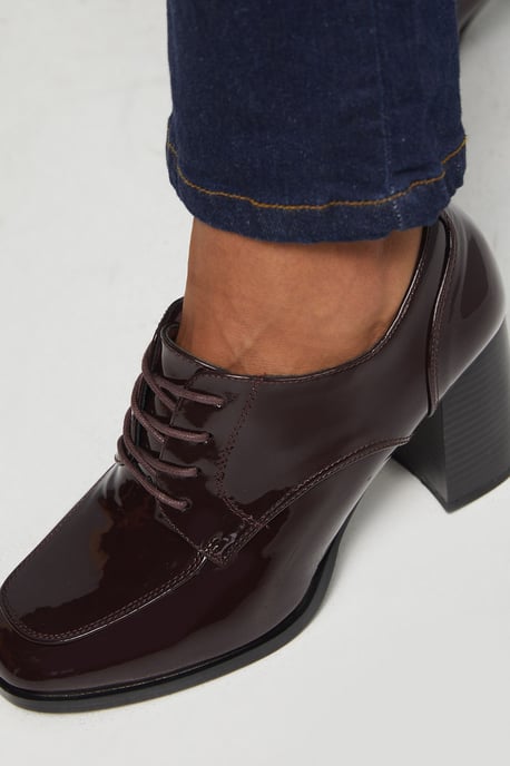 Dante Lace Up High Block Heeled Loafers - Image 4