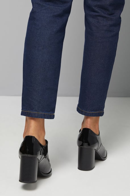 Dante Lace Up High Block Heeled Loafers - Image 3
