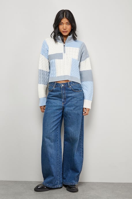 Patchwork Crop Cable Jumper - Image 2