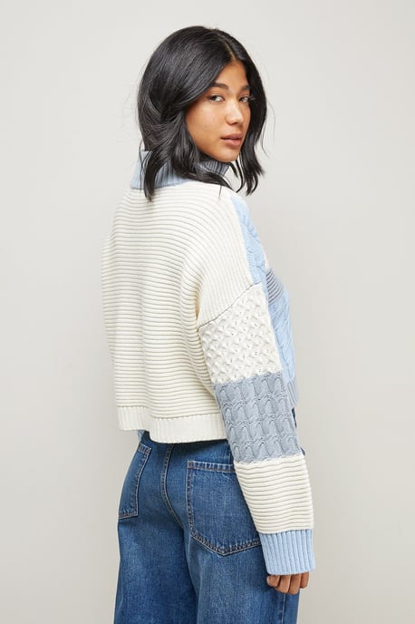 Patchwork Crop Cable Jumper - Image 3
