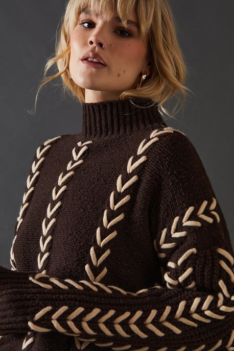Whipstitch Detail Oversized Jumper - Image 2