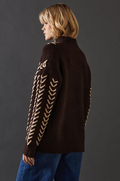 Whipstitch Detail Oversized Jumper - Image 3