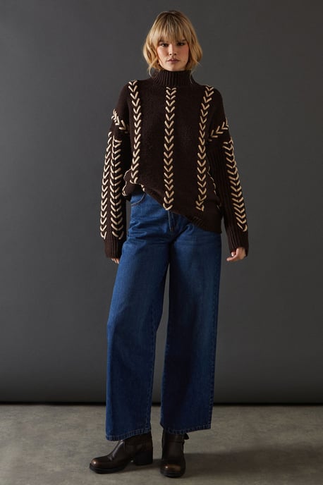 Whipstitch Detail Oversized Jumper - Image 4