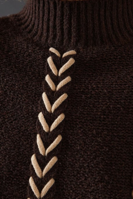 Whipstitch Detail Oversized Jumper - Image 5