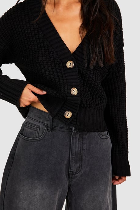 Button Through Crop Cardigan - Image 4