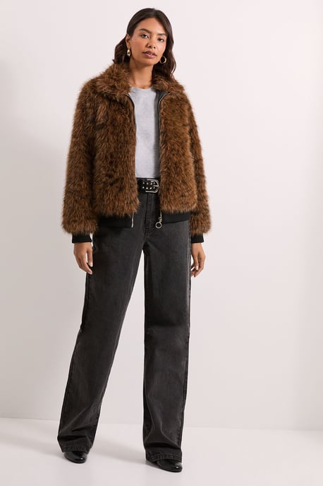 Tiger Faux Fur Bomber Jacket - Image 2