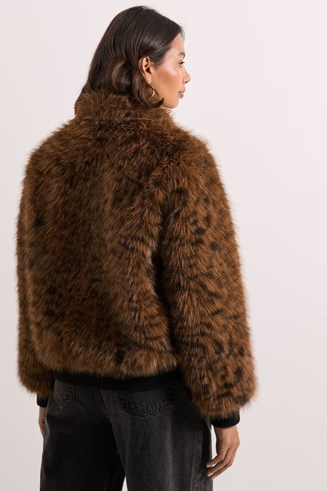 Tiger Faux Fur Bomber Jacket - Image 3