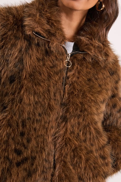Tiger Faux Fur Bomber Jacket - Image 4