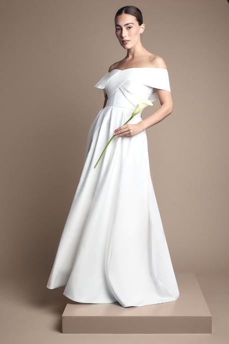 Bardot Origami Satin Wedding Dress - Image 1