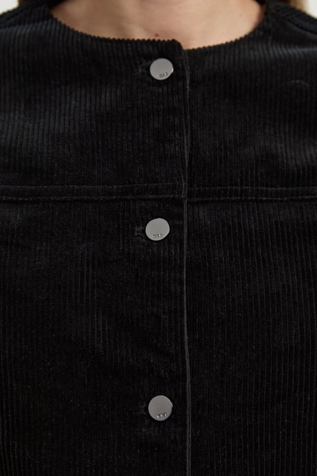 Cord Collarless Tailored Jacket - Image 4