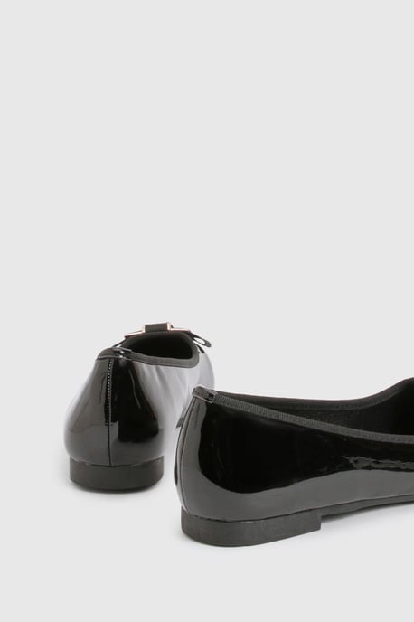 Gold Bow Detail Ballet Flats - Image 3