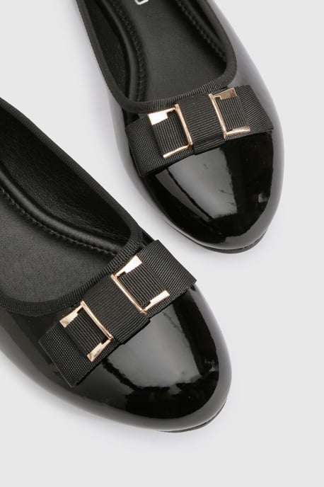 Gold Bow Detail Ballet Flats - Image 4