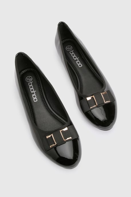 Gold Bow Detail Ballet Flats - Image 5