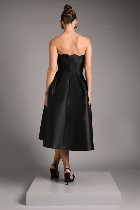 Scalloped Strapless Midi Dress - Image 3