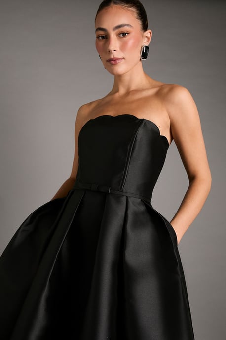 Scalloped Strapless Midi Dress - Image 4