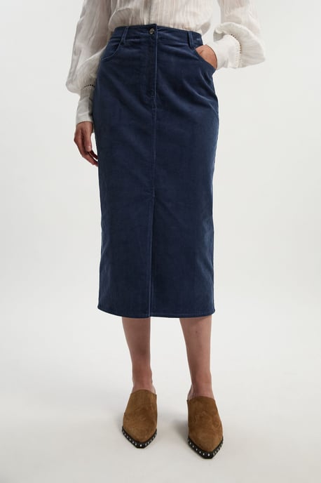 Stretch Cord Midi Pencil Skirt - Image 2