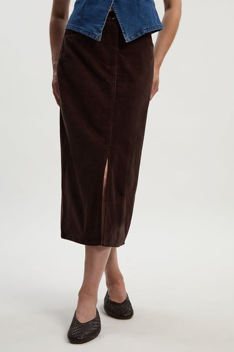 Stretch Cord Midi Pencil Skirt - Image 2