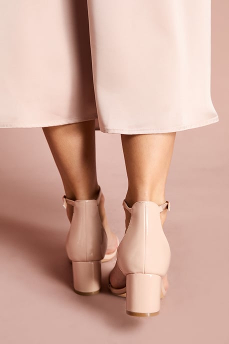 Wide Fit Thelma Faux Leather Medium Block Heel Sandals - Image 4