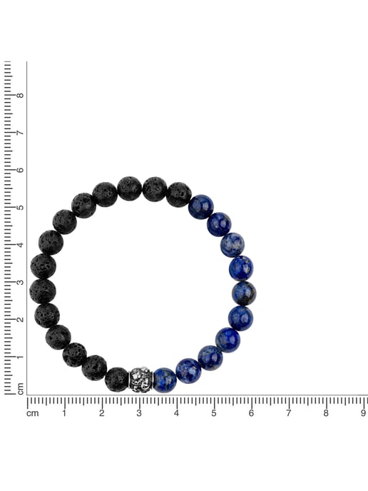 Zeeme Stainless Steel Bracelet Edelstahl Lavakugeln und Lapis - Image 2